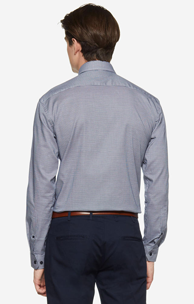 Koszula w mikrowzór z włoskim kołnierzem - 2