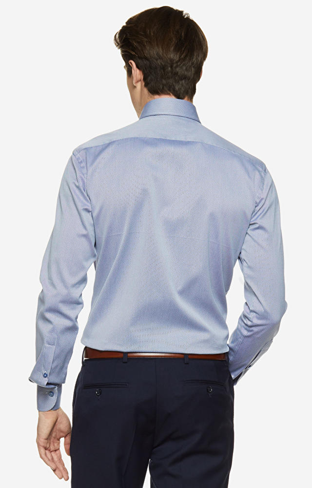 Swobodna koszula w mikrowzór z włoskim kołnierzem - 2