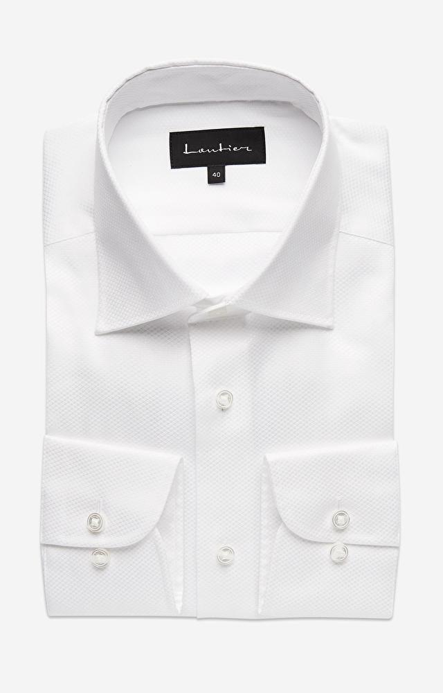 Elegancka koszula z delikatną strukturą i półwłoskim kołnierzem - 3