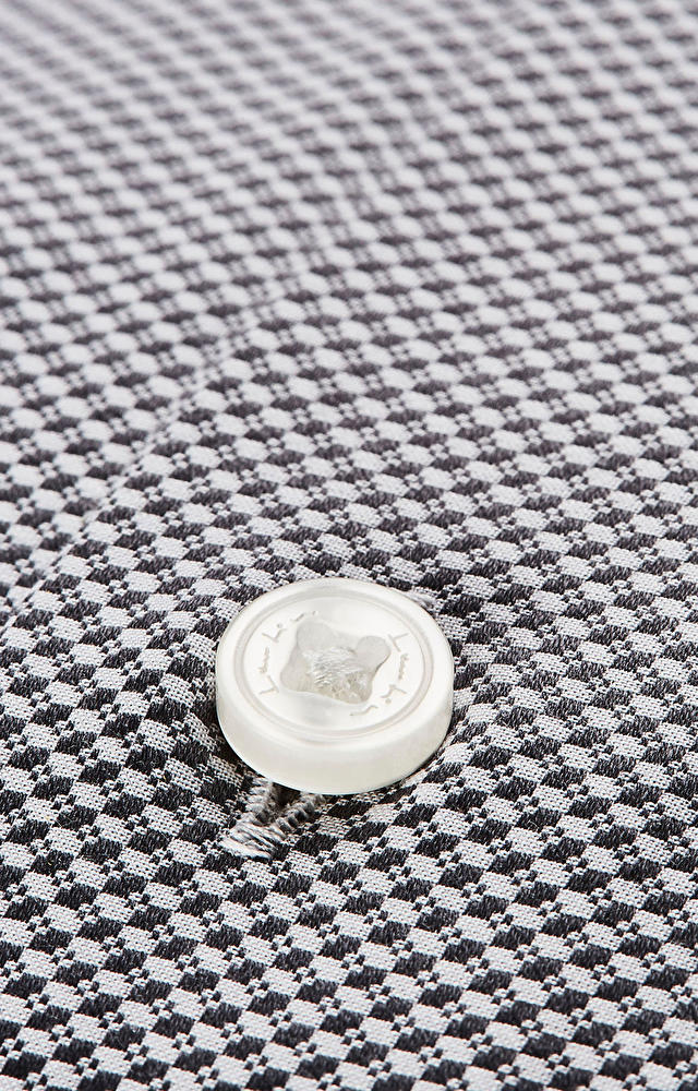 Koszula w mikrowzór z półwłoskim kołnierzem - 4