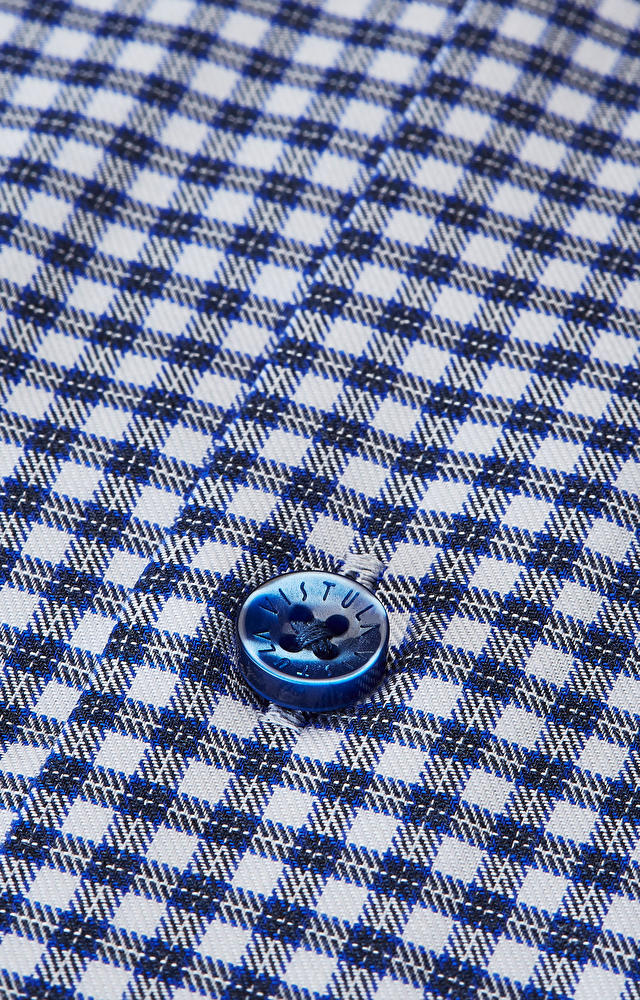 Swobodna koszula w kratę z kieszonką, klasyczny kołnierz - 4