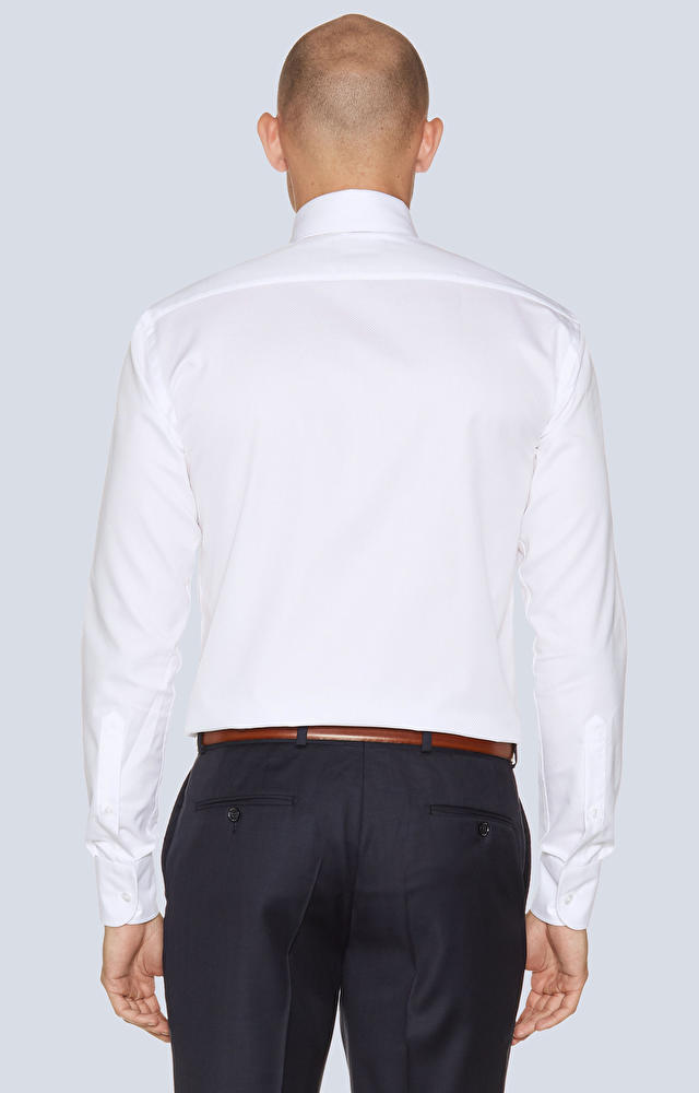 Koszula w strukturalny wzór z półwłoskim kołnierzem - 2