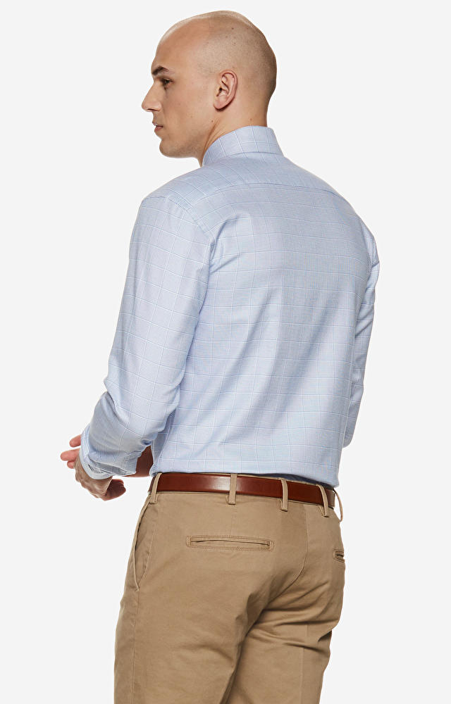 Swobodna koszula w mikrowzór z włoskim kołnierzem - 2