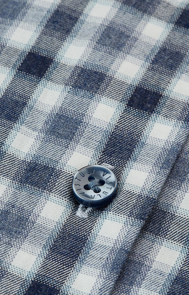 Swobodna koszula w kratę z włoskim kołnierzem - 4