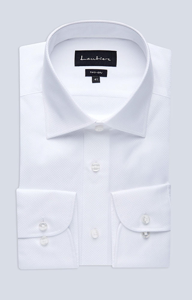 Koszula w strukturalny wzór z półwłoskim kołnierzem - 3