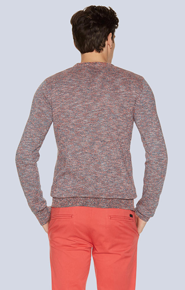 Lekki sweter z melanżowej dzianiny - 2