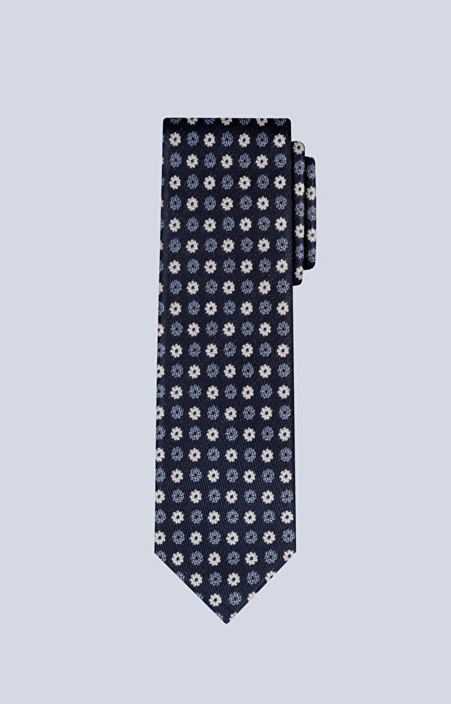 Jedwabny krawat z kwiatowym wzorem