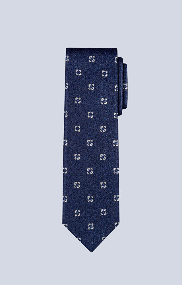 Wełniany krawat z wzorem