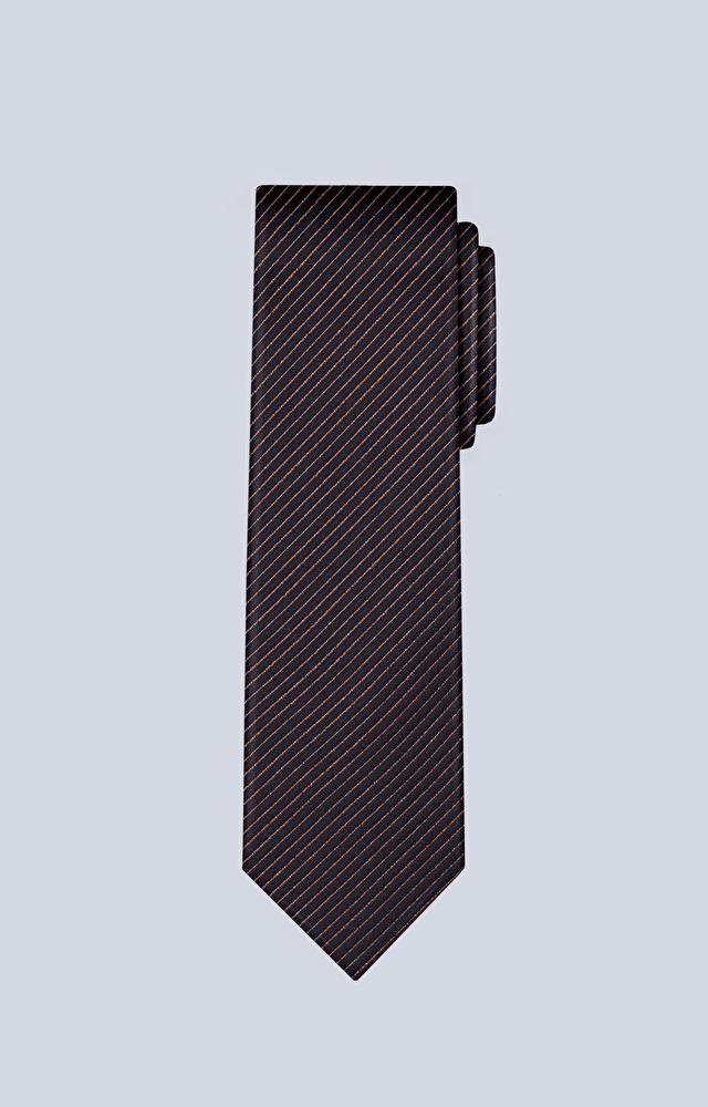 Jedwabny krawat w paski z dodatkiem bawełny
