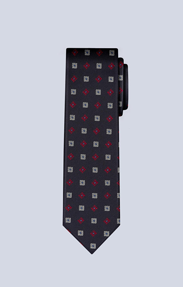 Jedwabny krawat z wzorem