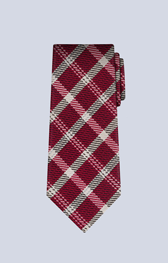 Jedwabny krawat w kratę
