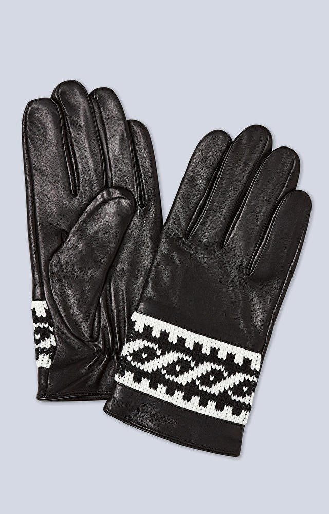Skórzane rękawiczki z ozdobnym wzorem