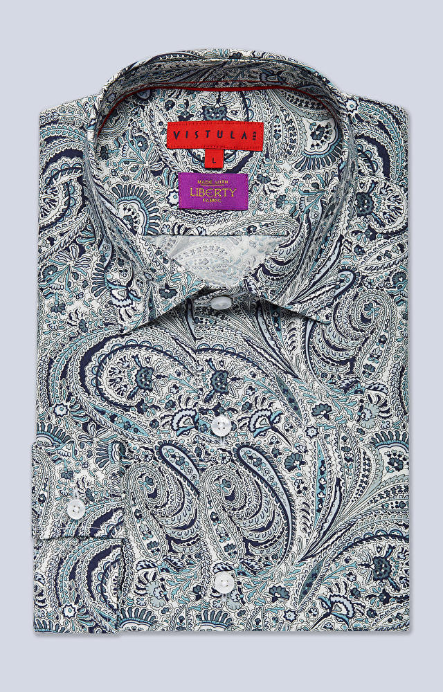 Koszula w print z kołnierzem button-down - 3