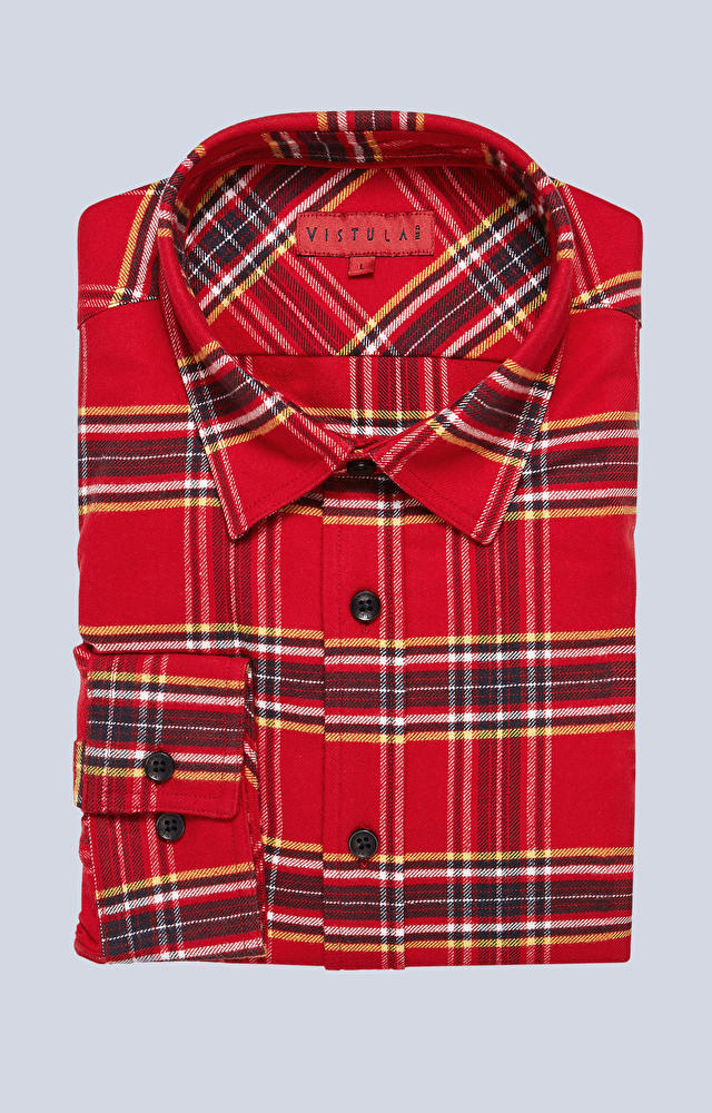 Dopasowana koszula w kratę, kołnierz button-down - 3