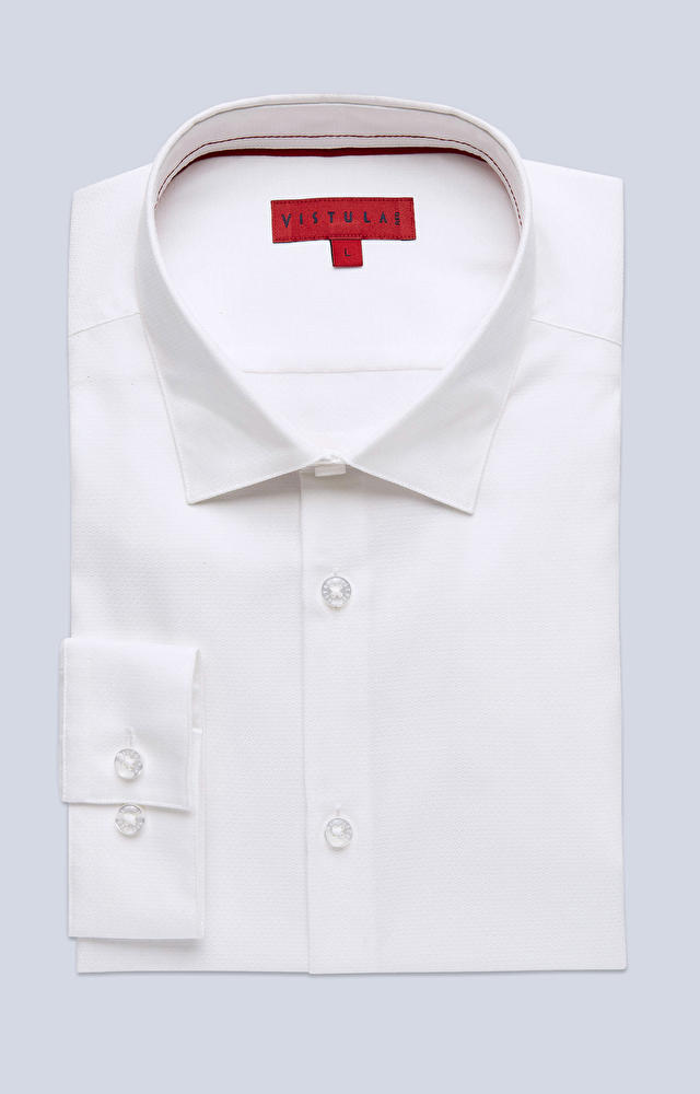 Dopasowana koszula w strukturalny wzór z kołnierzem kryte button-down