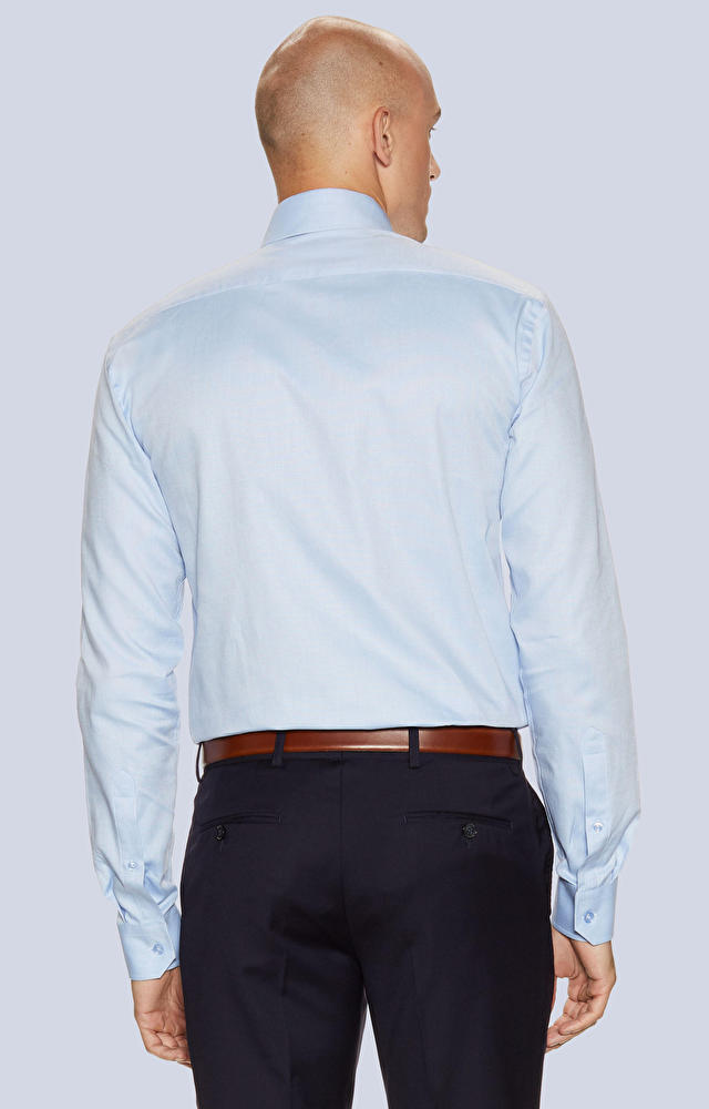 Swobodna koszula w strukturalny wzór z półwłoskim kołnierzem - 2