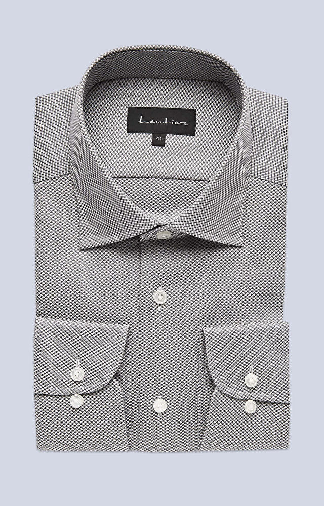 Koszula w mikrowzór z półwłoskim kołnierzem - 3