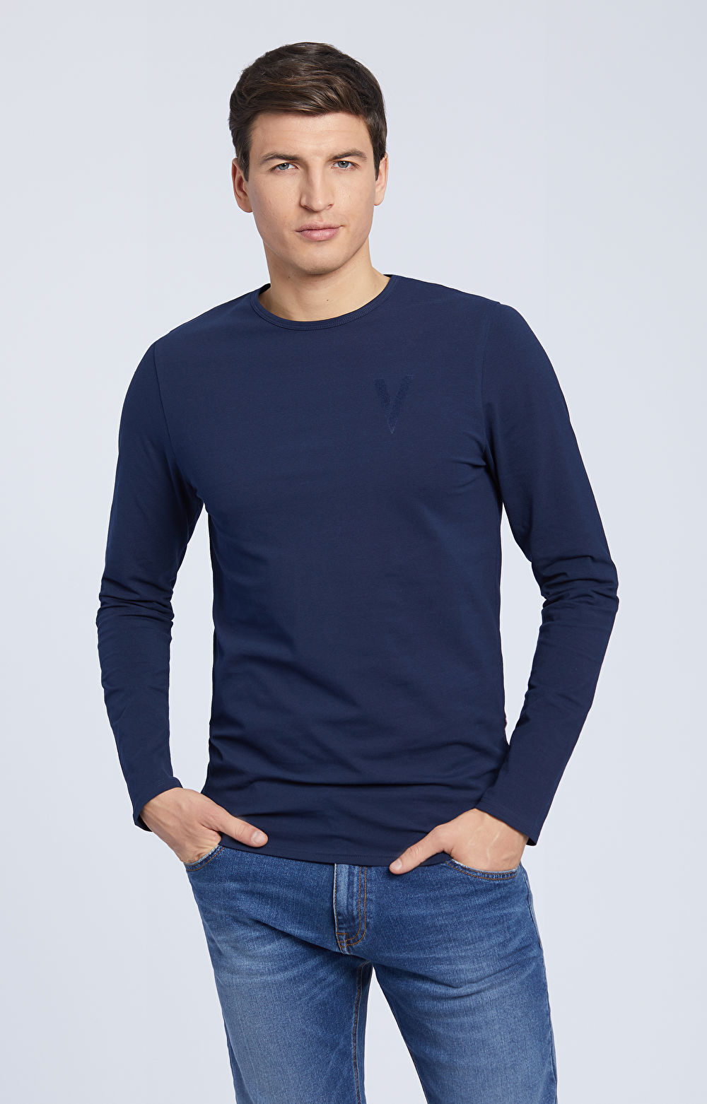 T-shirt basic z długim rękawem - 2
