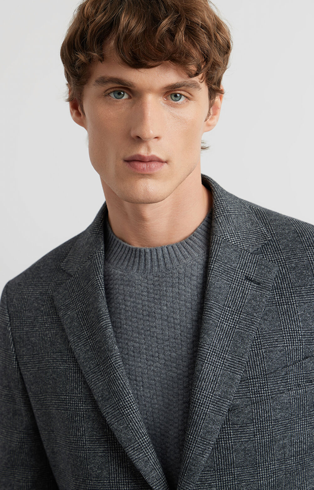 Marynarka slim fit w kratę - 5