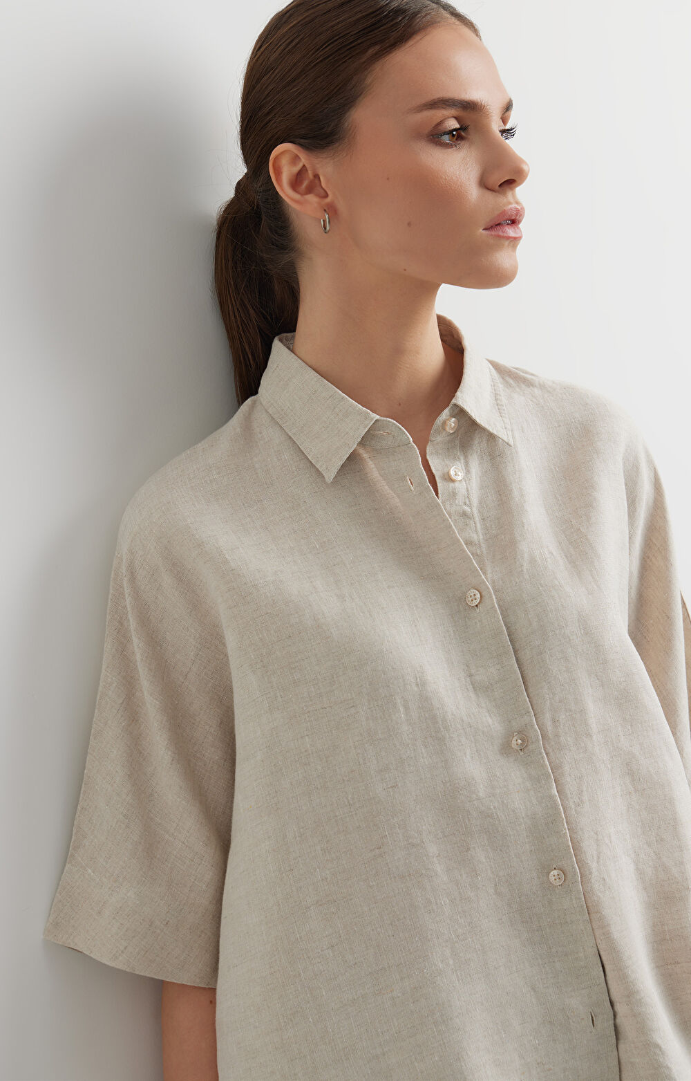 Lniana koszula regular - 4