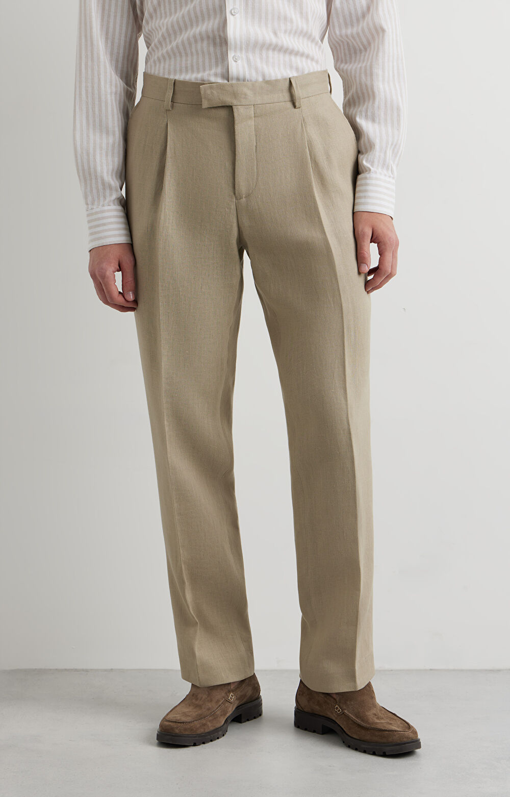 Lniane spodnie super slim do garnituru - Mix&Match - 3