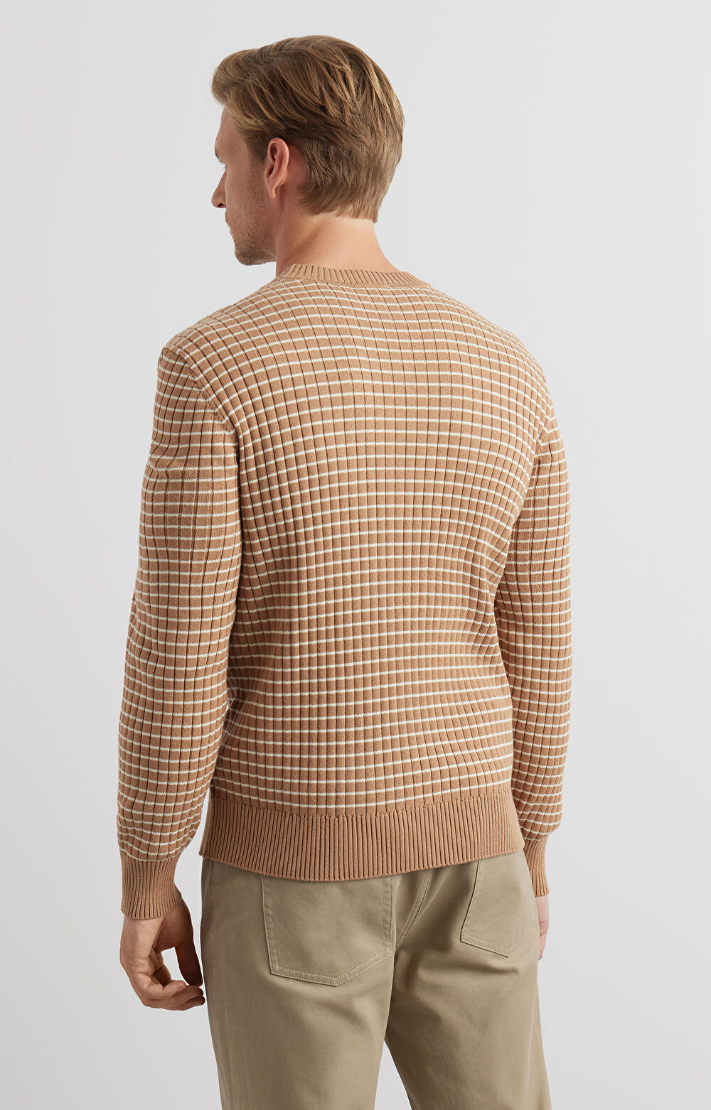 Prążkowany sweter round neck - 2