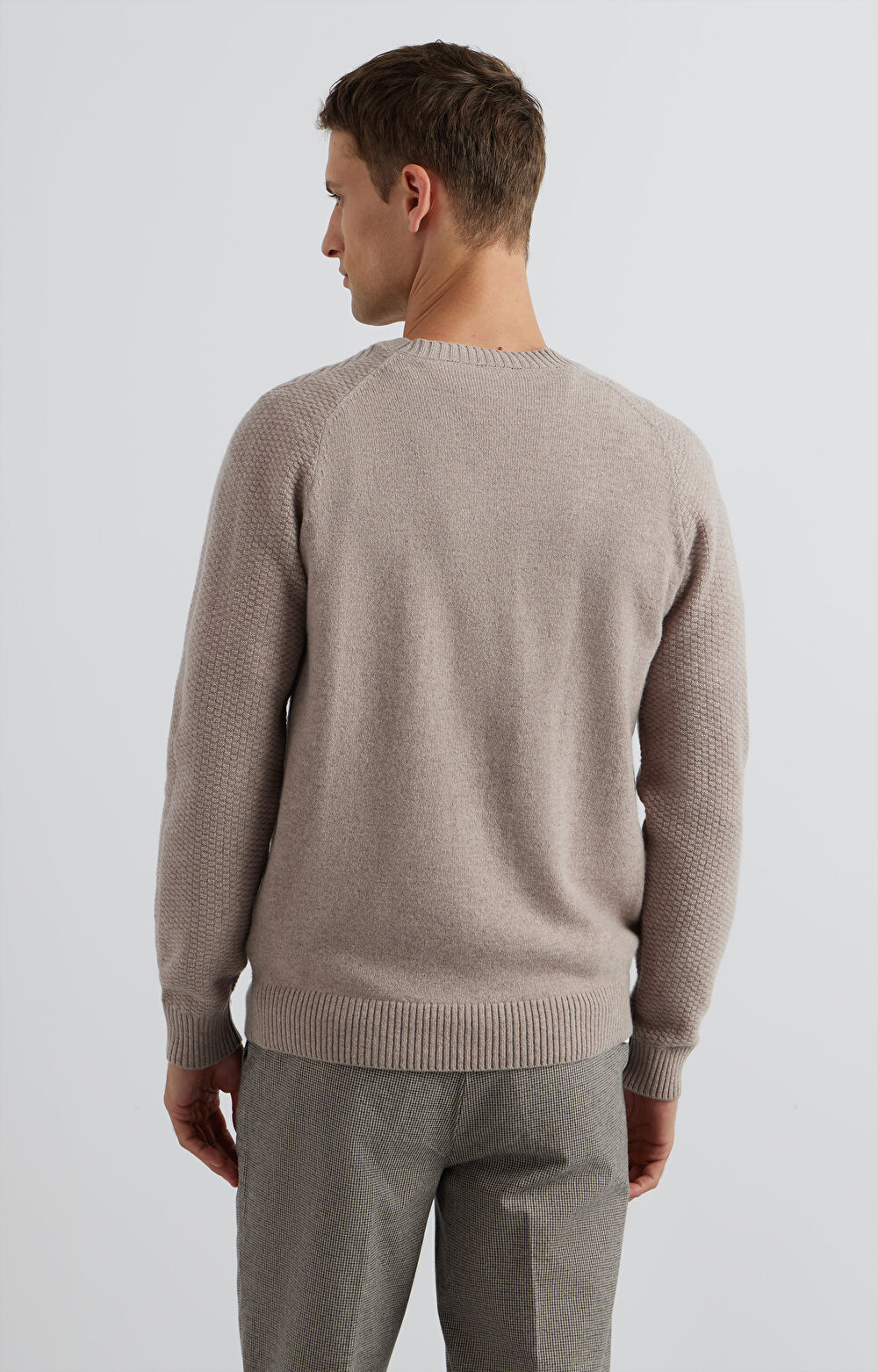 Sweter round neck w mikrowzór - 2