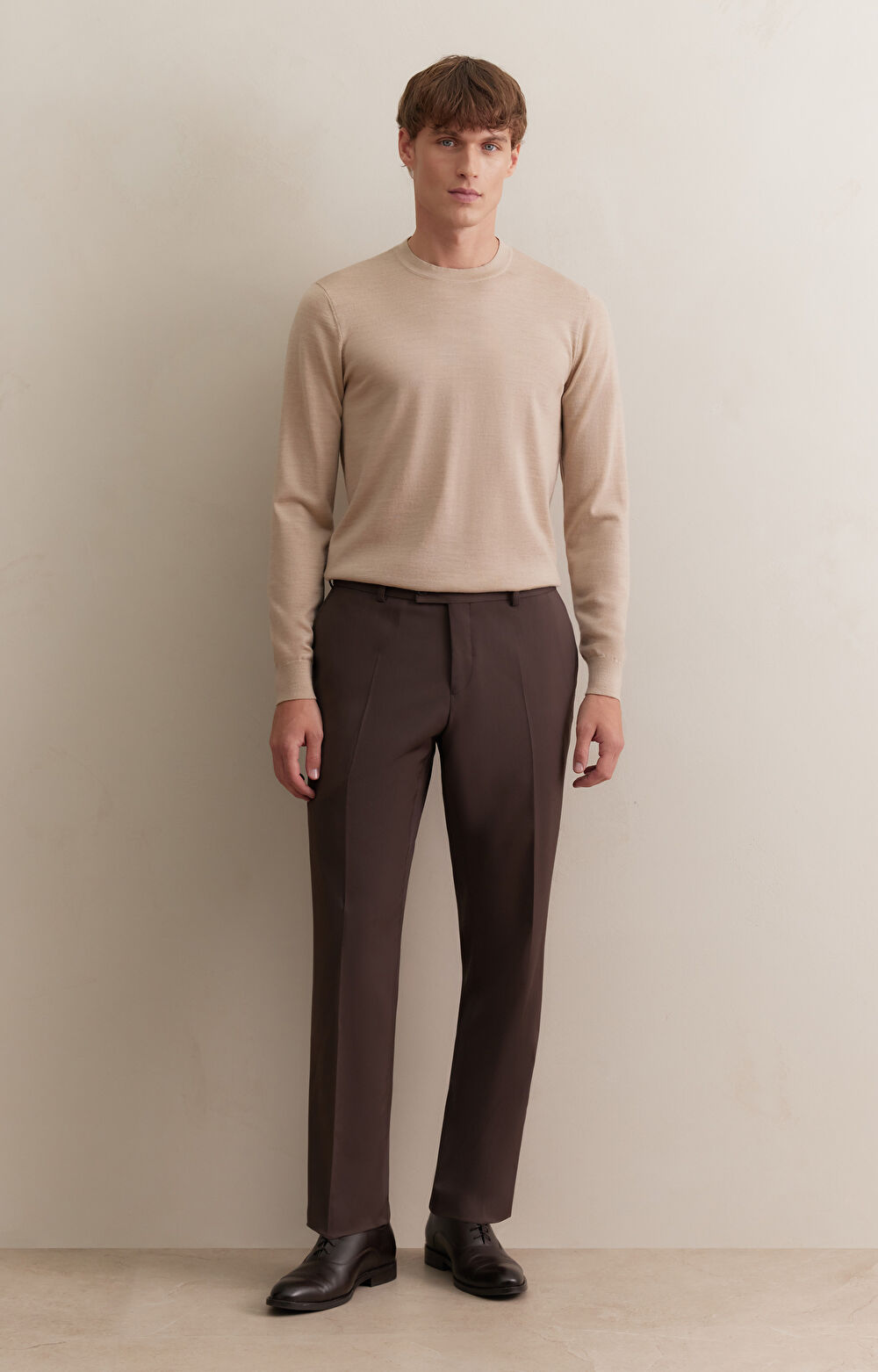 Gładki sweter round neck - 3