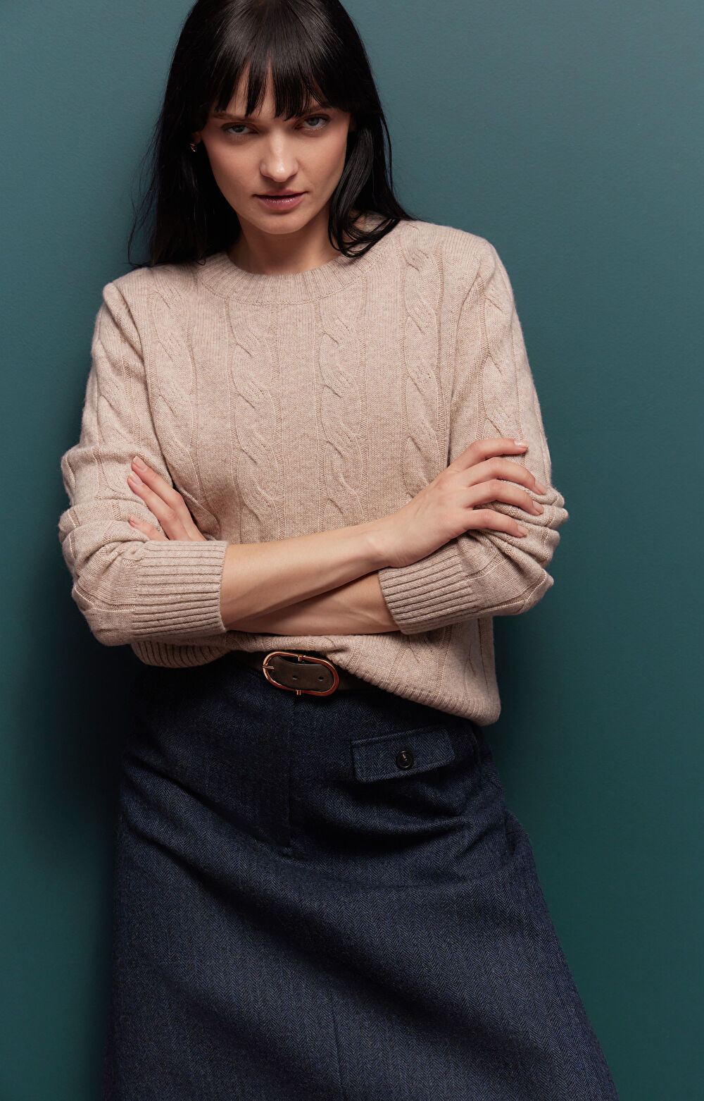 Wełniany sweter round neck - 10