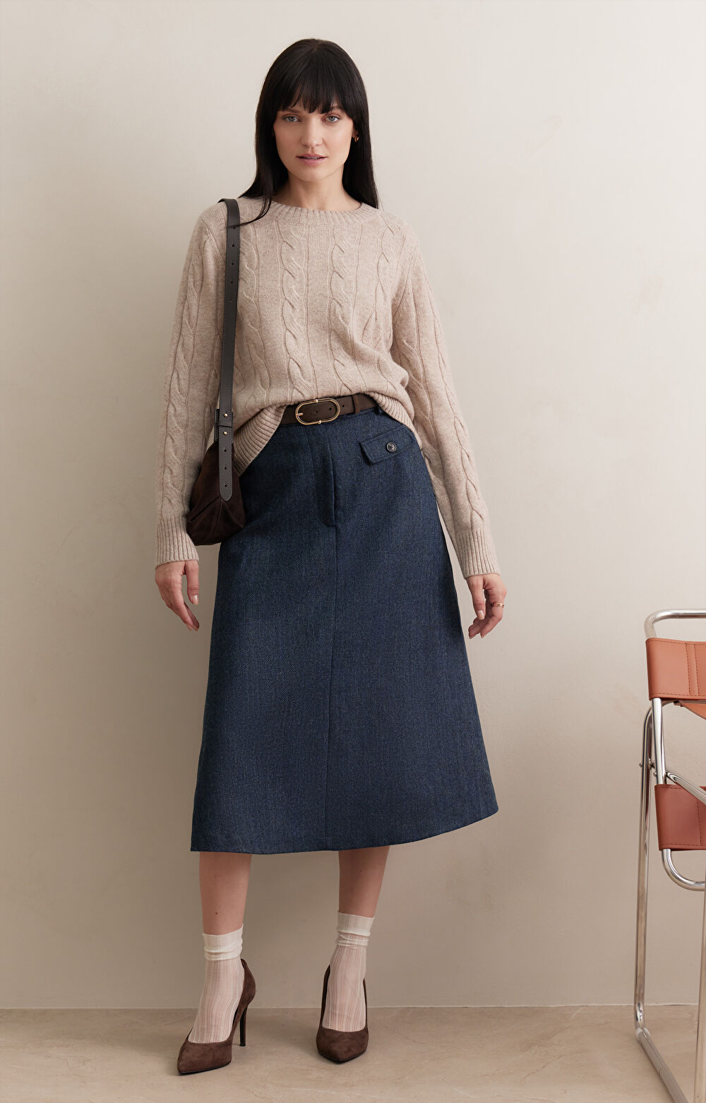 Wełniany sweter round neck - 4