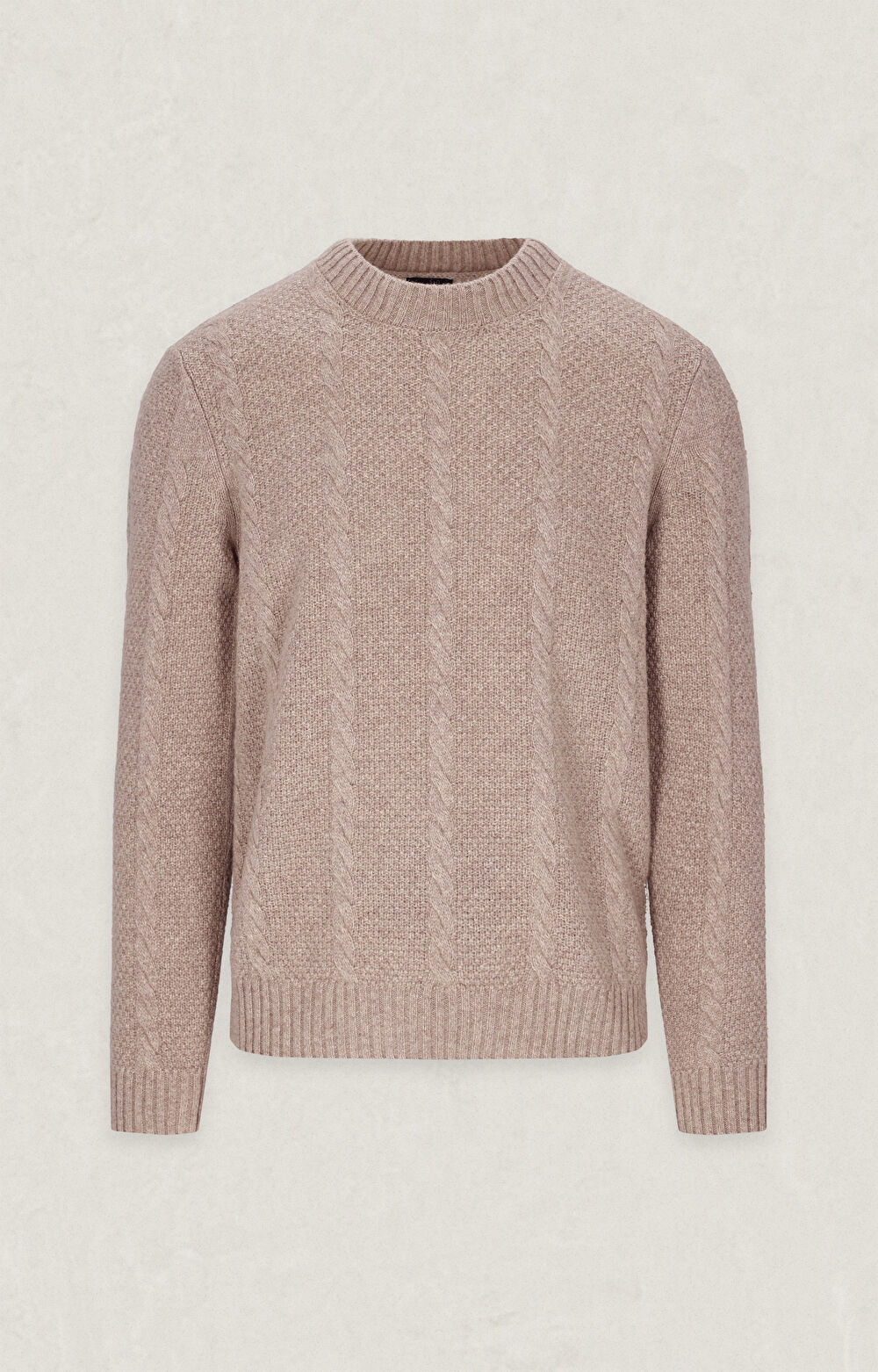 Beżowy sweter w geometryczny wzór - 2