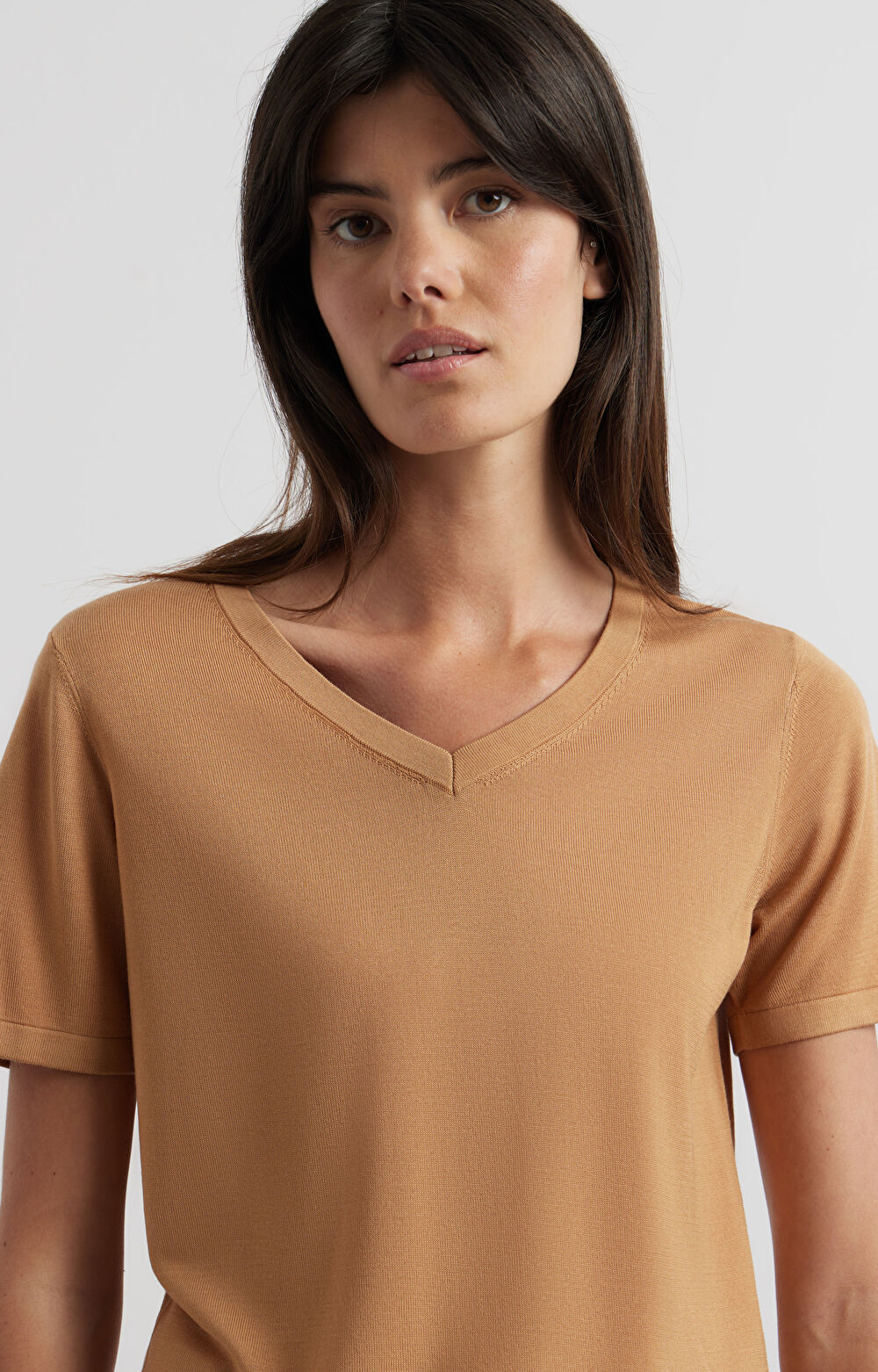 Swetrowy t-shirt v-neck - 4