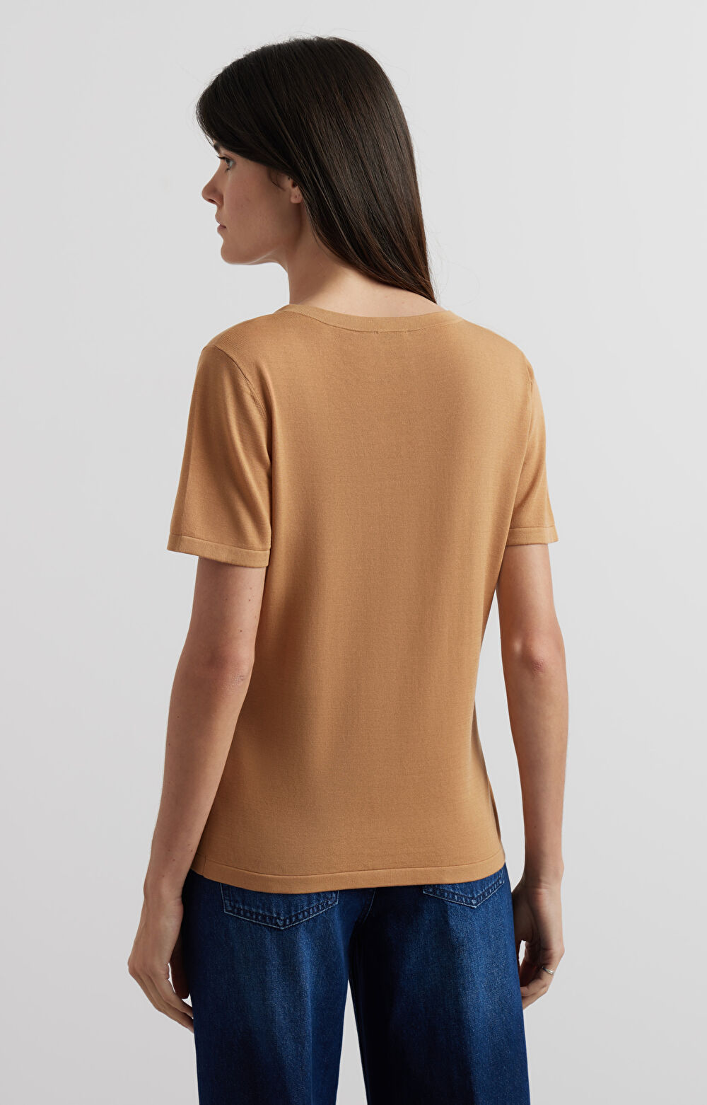 Swetrowy t-shirt v-neck - 2