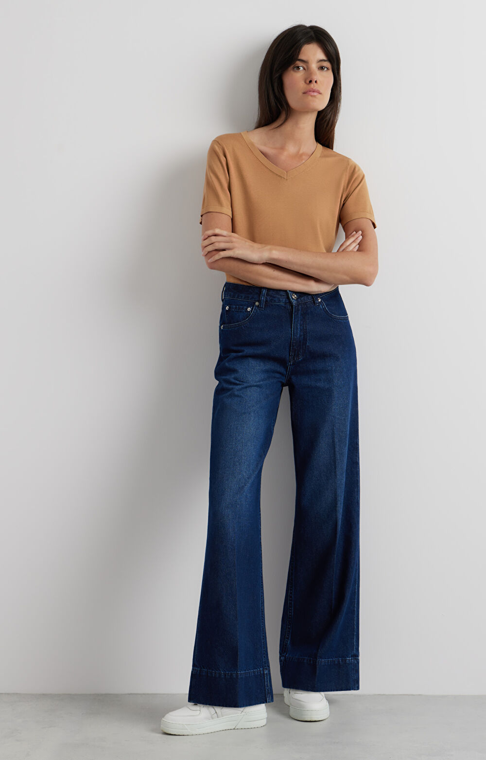 Swetrowy t-shirt v-neck - 3