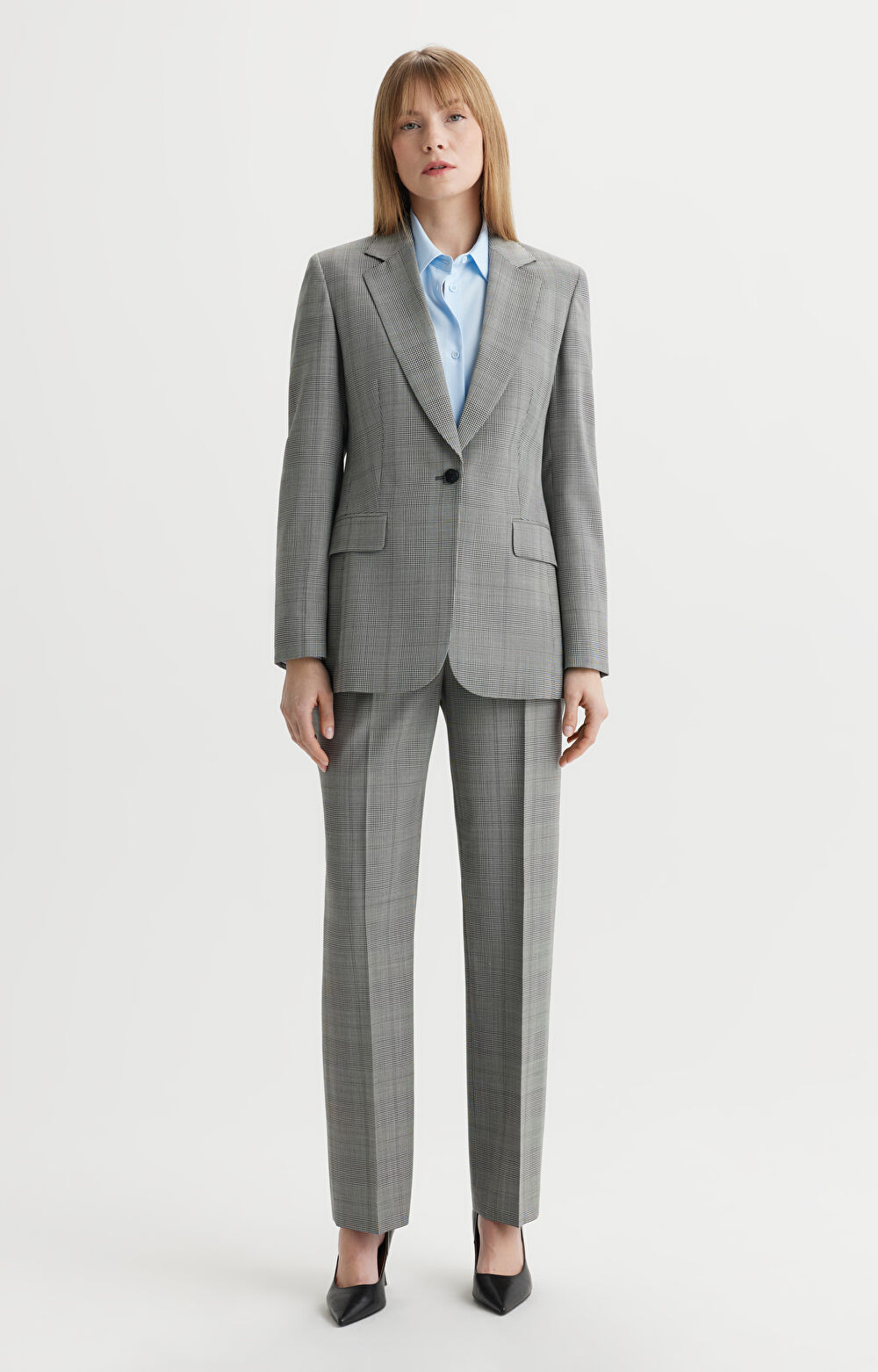 Marynarka slim w kratę do garnituru - Mix&Match