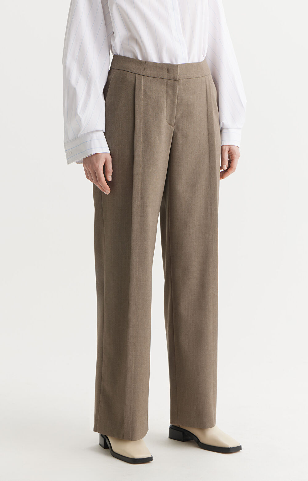 MIX & MATCH - Spodnie straight leg z włoskiej tkaniny
