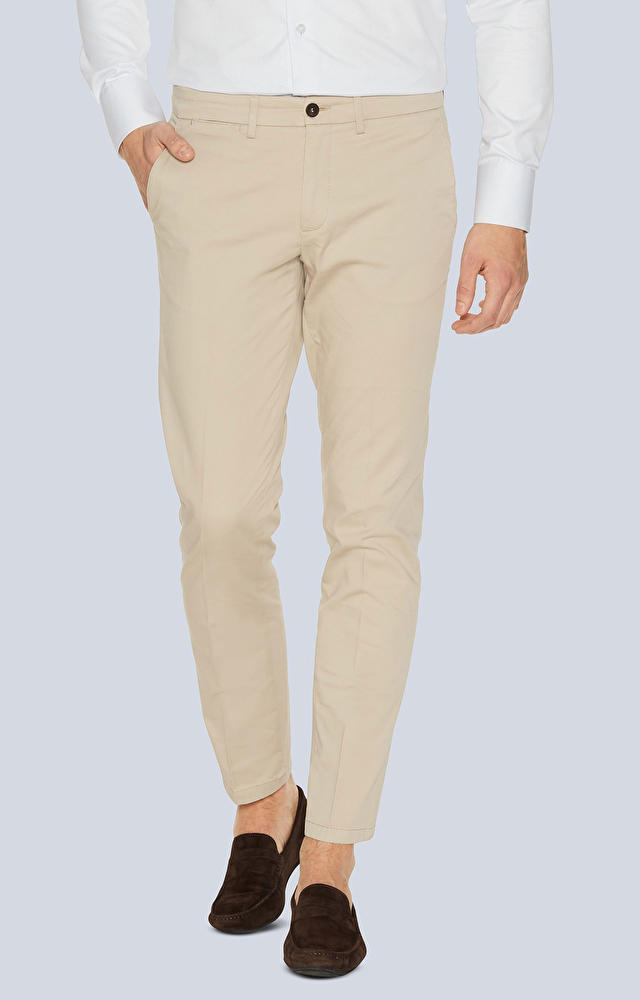 Dopasowane chinosy z bawełnianej tkaniny - 2