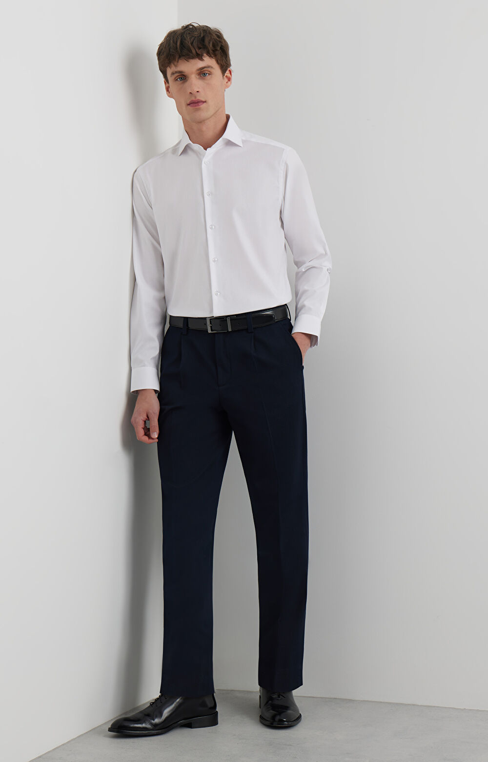 Koszula slim w jodełkę - 5