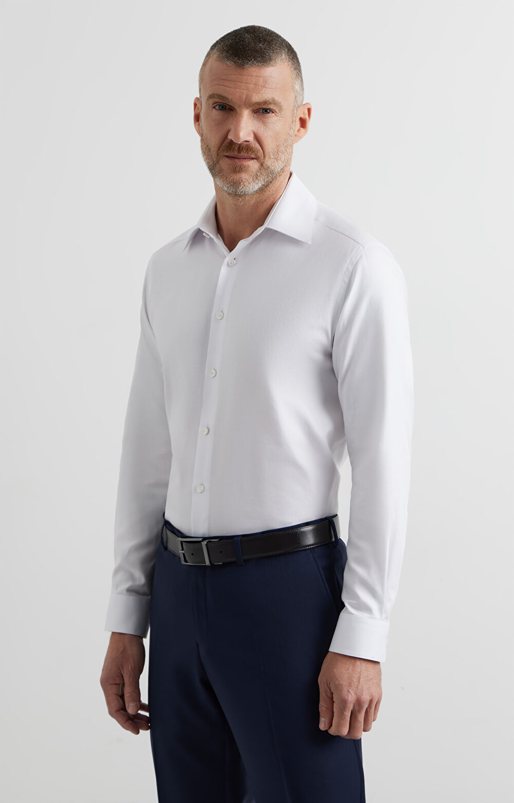 Koszula slim w diagonalny wzór