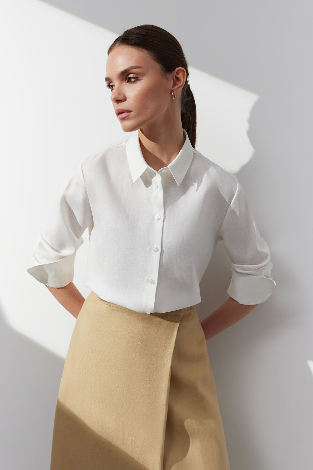 Lniana koszula slim - 5