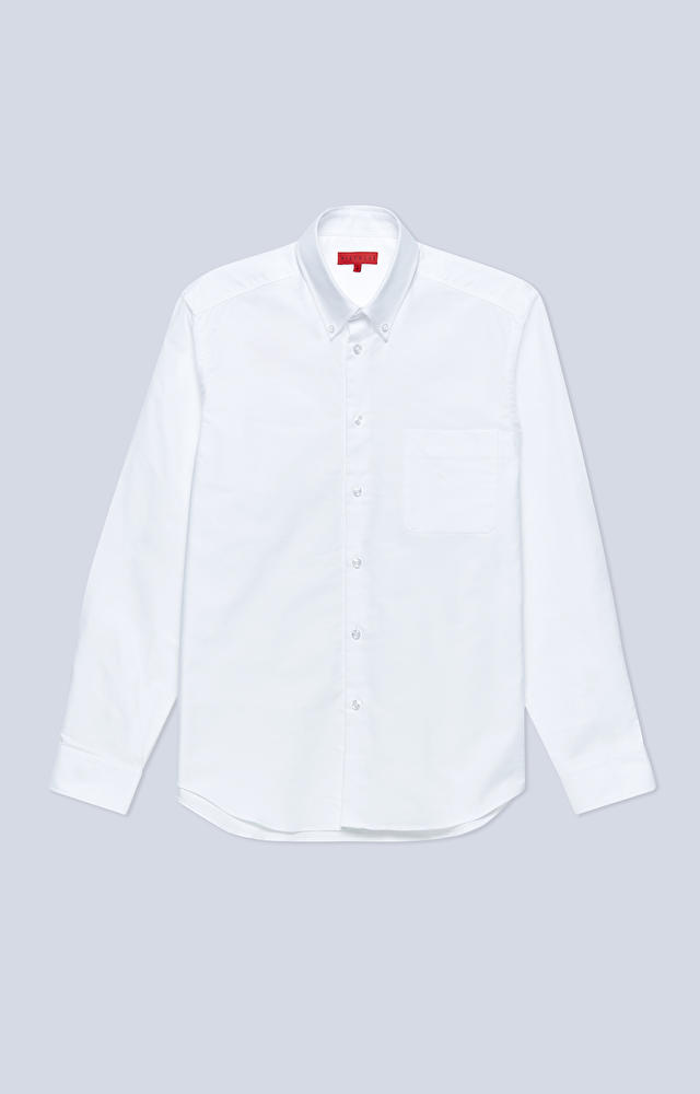 Luźna koszula z kieszonką, kołnierz kryte button-down - 4