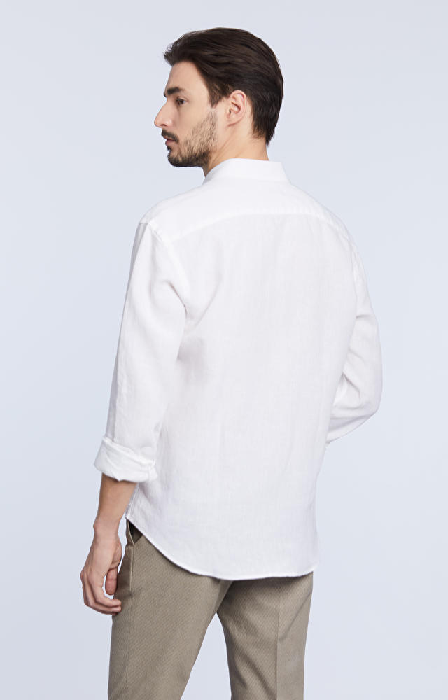 Elegancka koszula, kołnierz kryty button down - 3