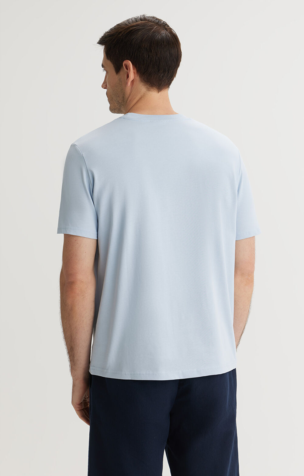 Niebieski t-shirt z bawełny merceryzowanej