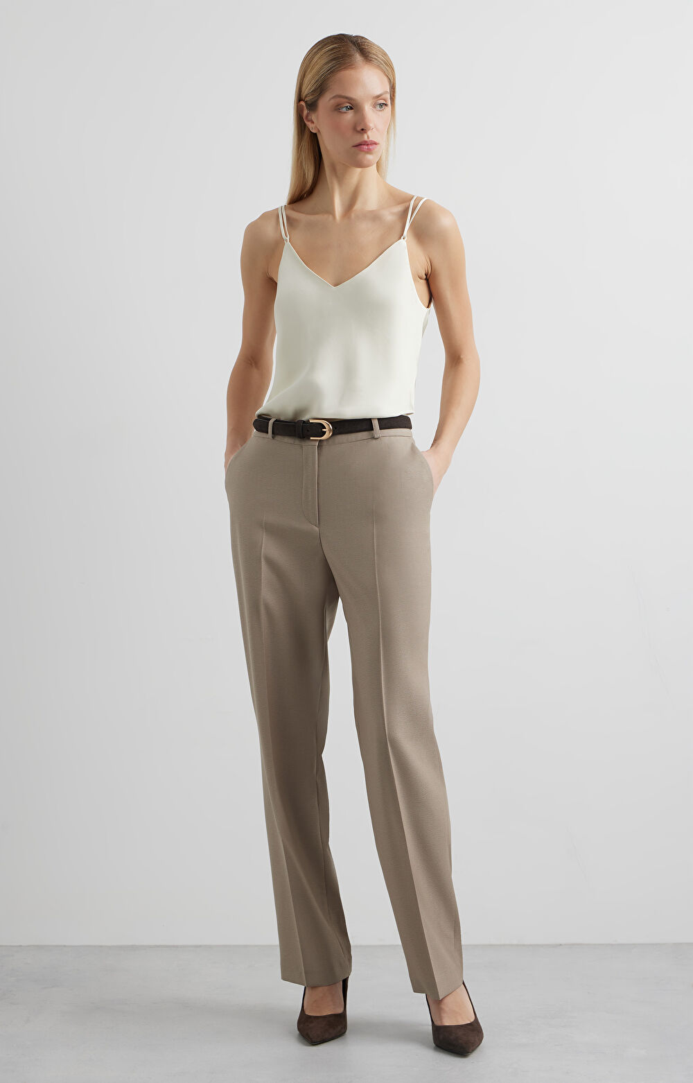 Bluzka slim na ramiączkach - 3