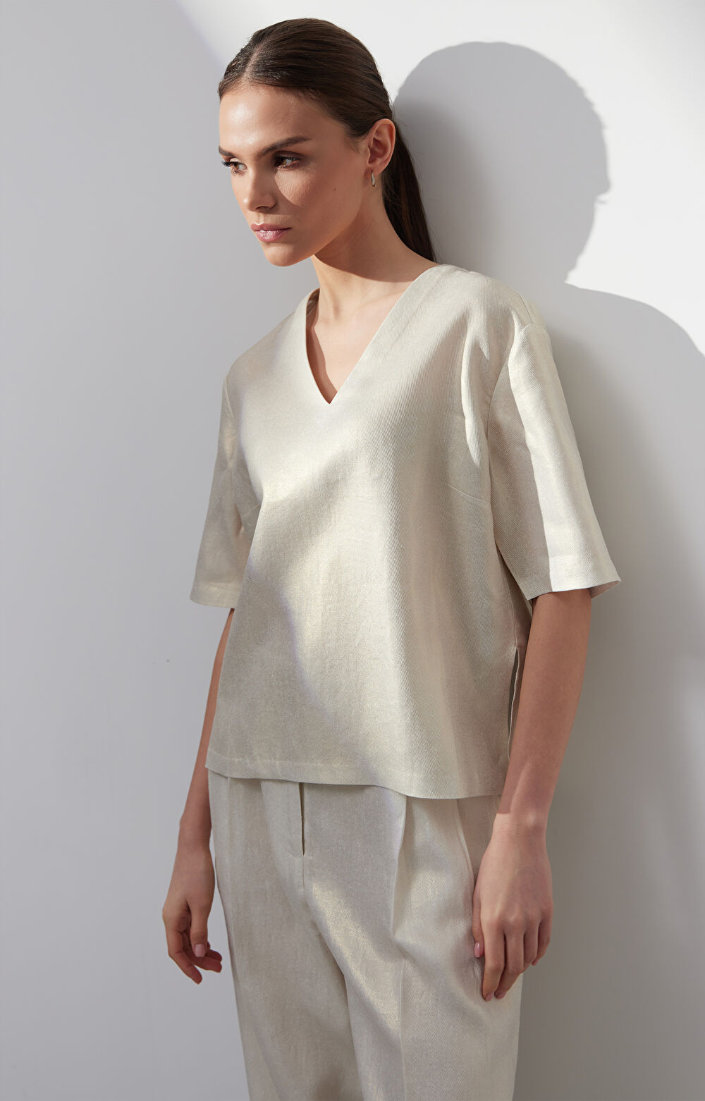 Lniana bluzka regular - 5