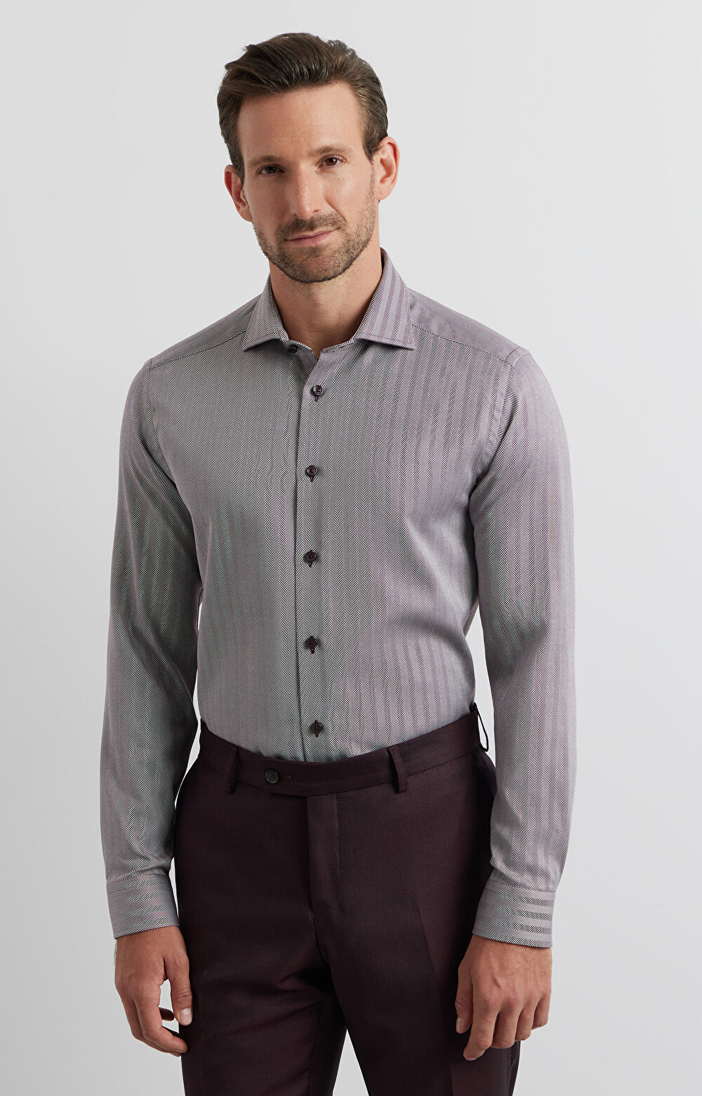 Koszula slim w jodełkę