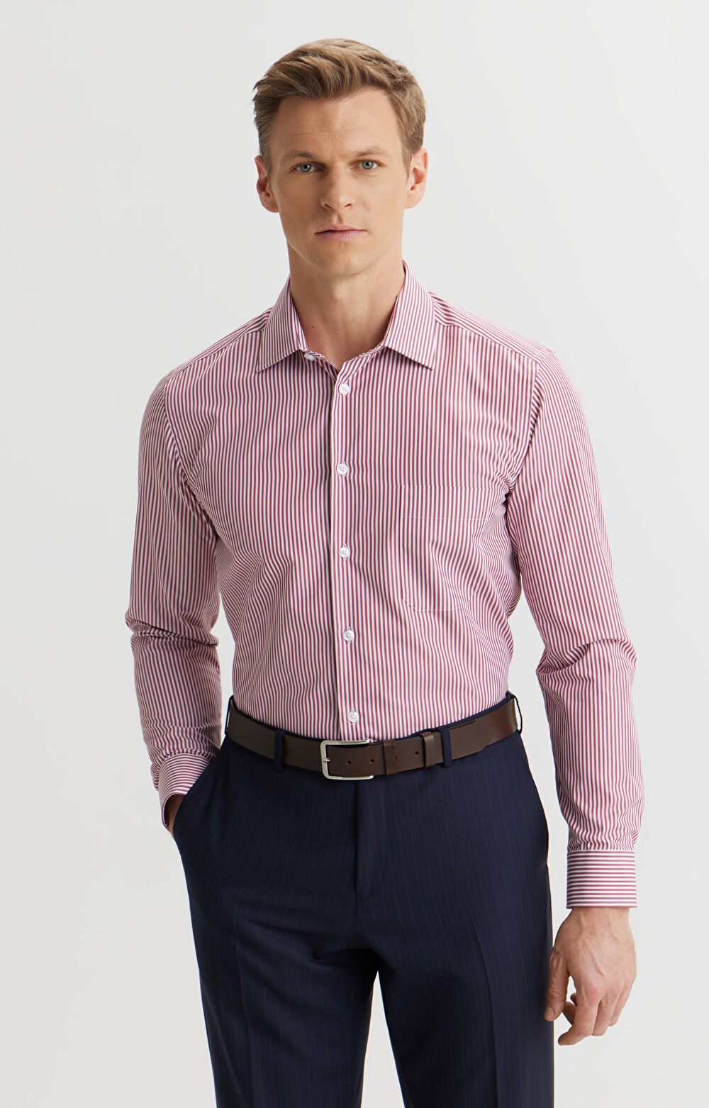 Koszula slim fit w prążek