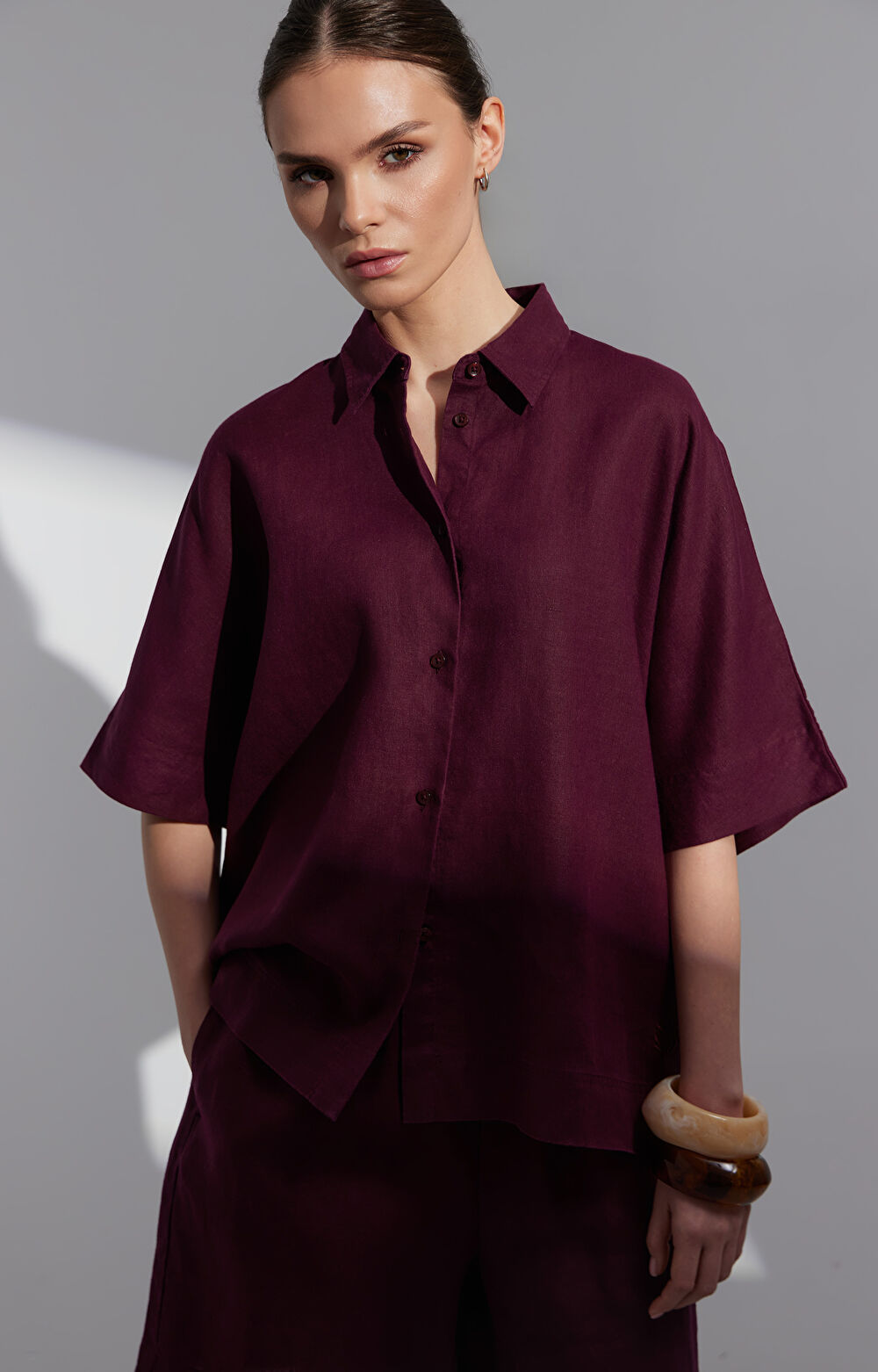 Lniana koszula regular - 6