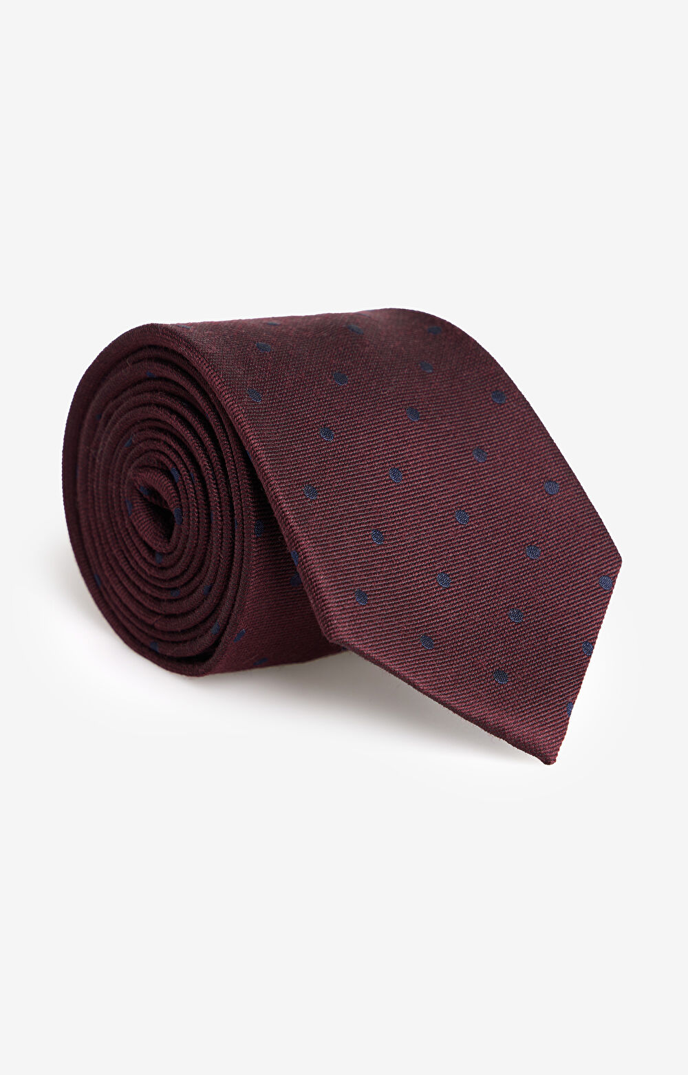 Krawat w kropki z wełny i jedwabiu