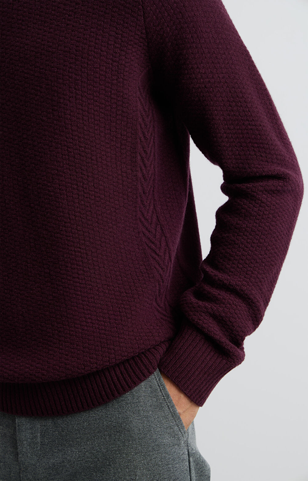 Sweter round neck w mikrowzór - 8